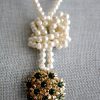 Pearls and Emeralds Necklace, Vintage Pearls, Emerald Necklace