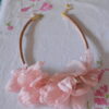 Blush Flowers Necklace, Blush Necklace, Flowers Necklace, Fabric Flower Jewelry